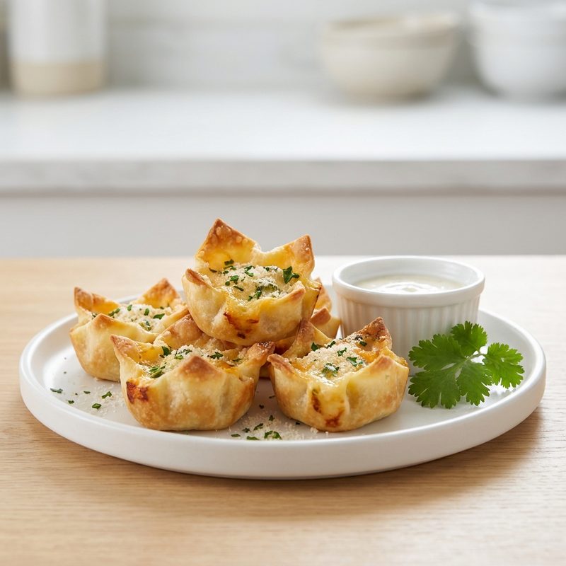 Appetizer Jalapeno Popper Wonton Puffs