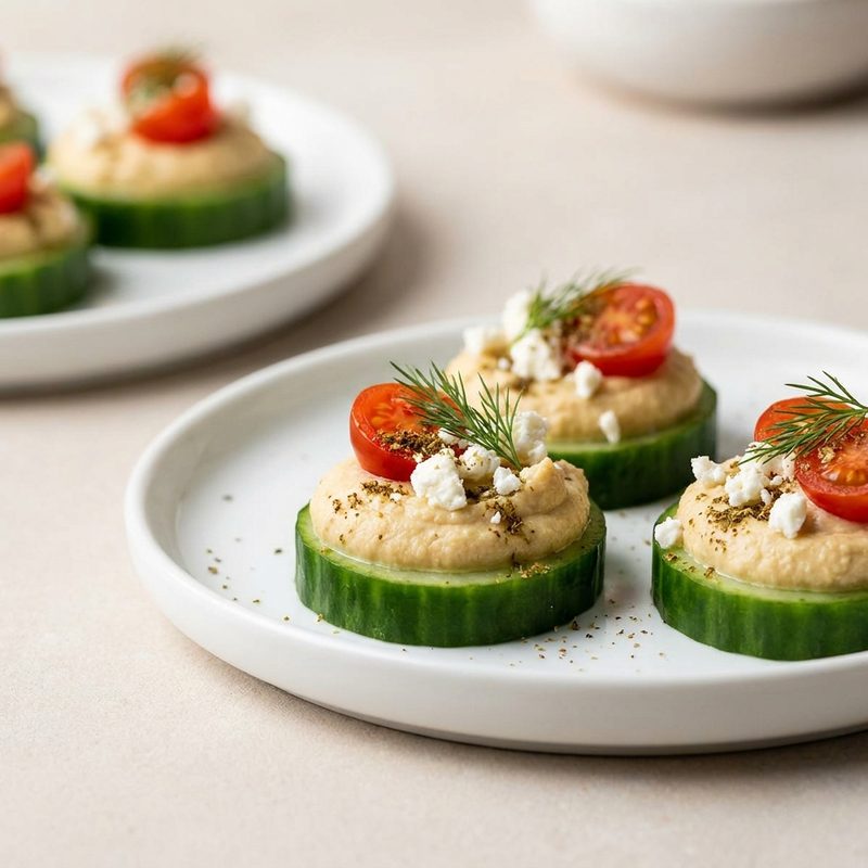 Cucumber Hummus Appetizer Best Finger Food Inspire To Cook