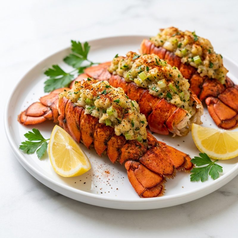 HCG Diet Baked Stuffed Lobster Tails