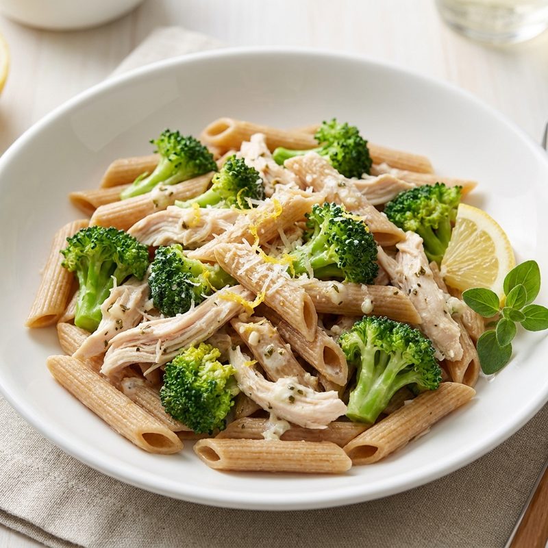 Heart Healthy Crockpot Broccoli Chicken Pasta