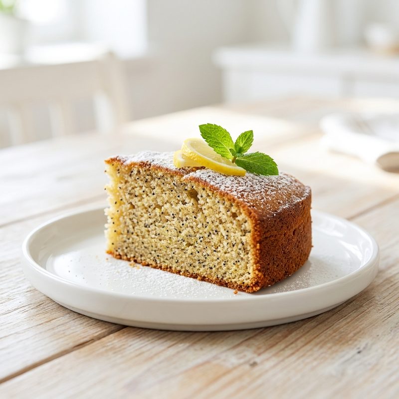 Heart Healthy Lemon Poppy Seed Cake