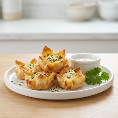 Appetizer Jalapeno Popper Wonton Puffs