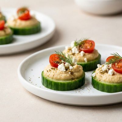 Cucumber Hummus Appetizer Best Finger Food Inspire To Cook